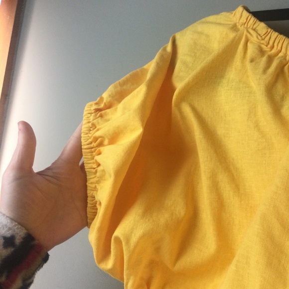 Farm Rio One Shoulder Open Waist Knotted Yellow Linen Blend Midi Dress Sz Small - Picture 6 of 13